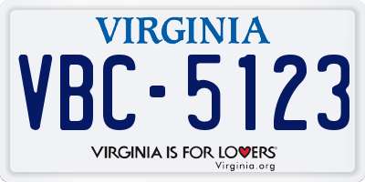 VA license plate VBC5123