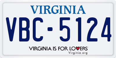 VA license plate VBC5124