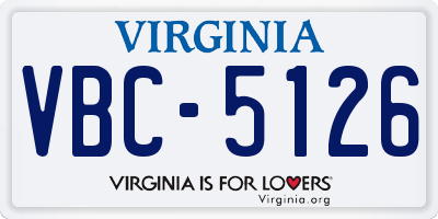 VA license plate VBC5126