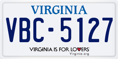 VA license plate VBC5127