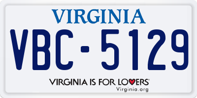 VA license plate VBC5129