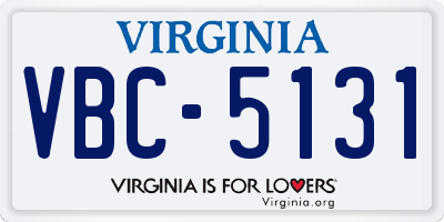VA license plate VBC5131