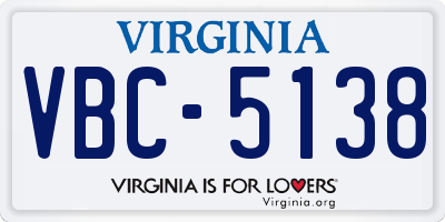 VA license plate VBC5138