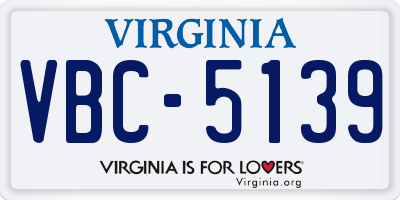 VA license plate VBC5139