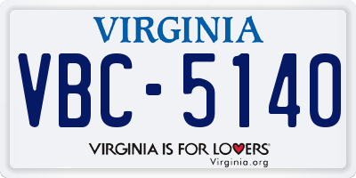 VA license plate VBC5140
