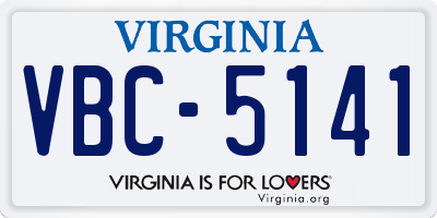 VA license plate VBC5141