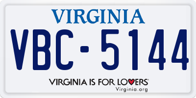 VA license plate VBC5144