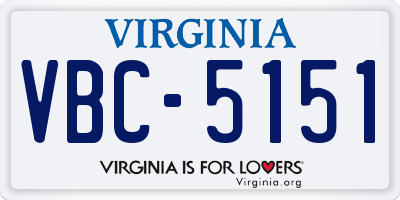 VA license plate VBC5151