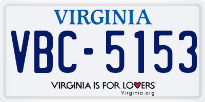 VA license plate VBC5153