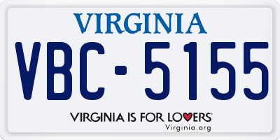 VA license plate VBC5155