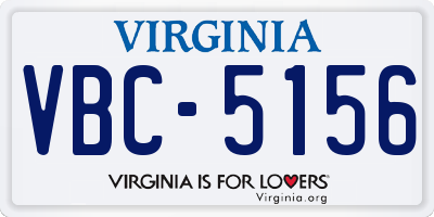 VA license plate VBC5156