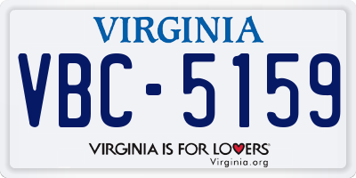 VA license plate VBC5159