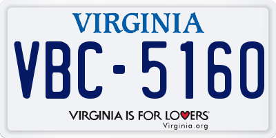 VA license plate VBC5160