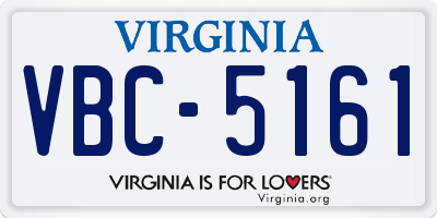 VA license plate VBC5161