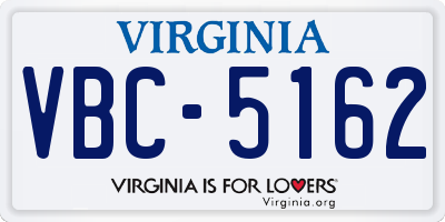 VA license plate VBC5162