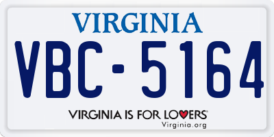 VA license plate VBC5164