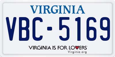 VA license plate VBC5169