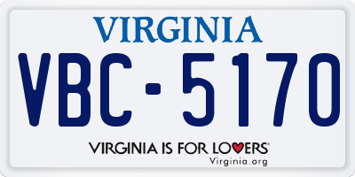 VA license plate VBC5170