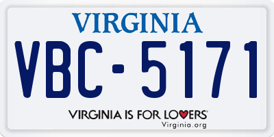 VA license plate VBC5171