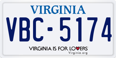 VA license plate VBC5174