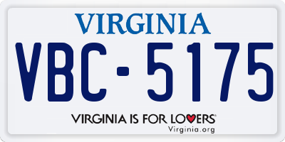VA license plate VBC5175