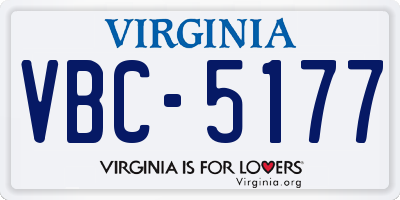 VA license plate VBC5177