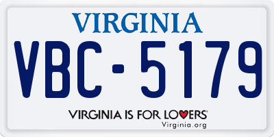 VA license plate VBC5179