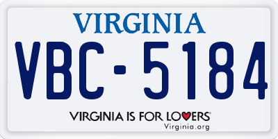 VA license plate VBC5184