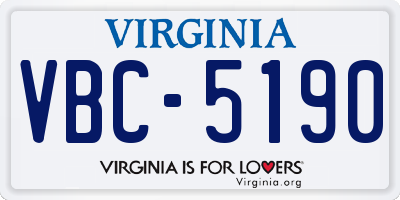 VA license plate VBC5190