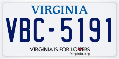 VA license plate VBC5191