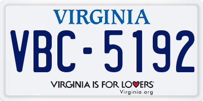 VA license plate VBC5192