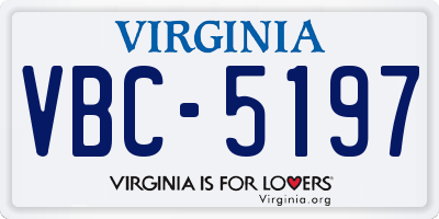VA license plate VBC5197