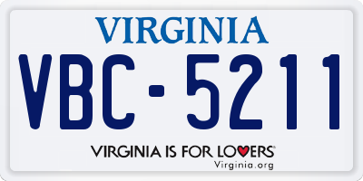 VA license plate VBC5211