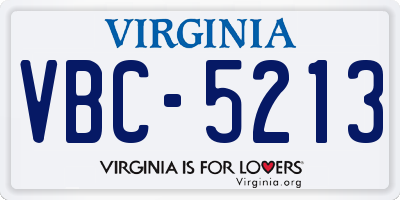 VA license plate VBC5213