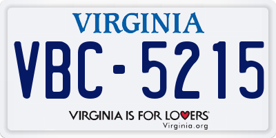VA license plate VBC5215