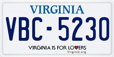 VA license plate VBC5230