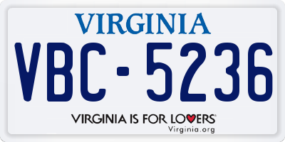 VA license plate VBC5236
