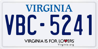 VA license plate VBC5241