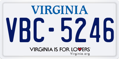 VA license plate VBC5246