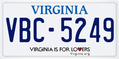 VA license plate VBC5249