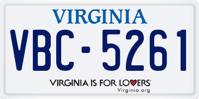 VA license plate VBC5261