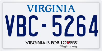 VA license plate VBC5264