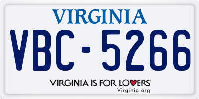 VA license plate VBC5266