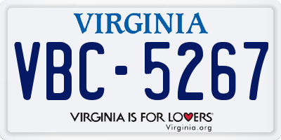 VA license plate VBC5267
