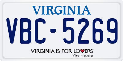 VA license plate VBC5269