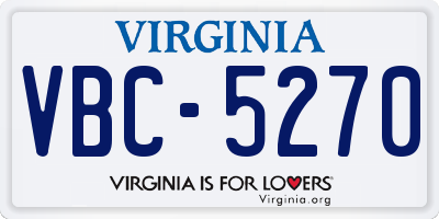 VA license plate VBC5270