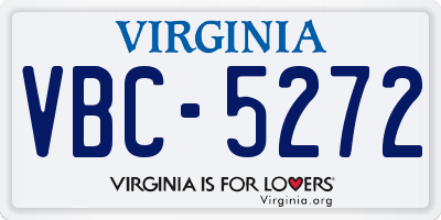 VA license plate VBC5272