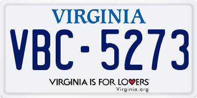 VA license plate VBC5273