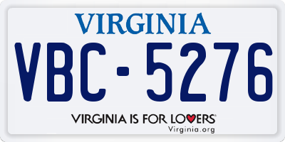 VA license plate VBC5276