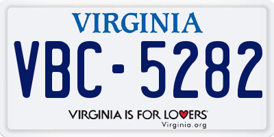 VA license plate VBC5282